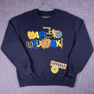 Y2k Naruto Shippuden Sweater Mens L Black‎ Graphic Retro Anime Pullover Uzumaki